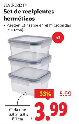 SilverCrest - Set De Recipientes Hermeticos