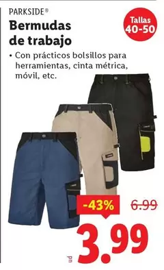 Parkside - Bermudas De Trabajo