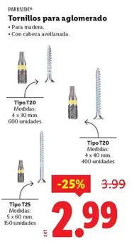 Parkside - Tornillos Para Aglomerado