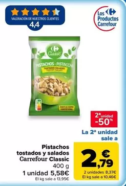 Carrefour Classic - Pistachos Tostados Y Salados