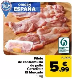 Carrefour El Mercado - Filete De Contramuslo De Pollo