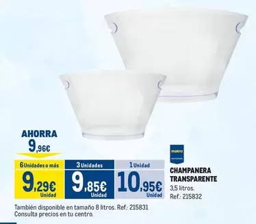 makro - Champanera Transparente