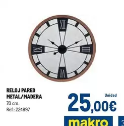 makro - Reloj Pared Metal/ Madera