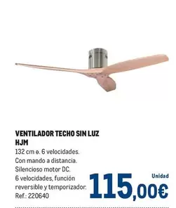 HJM - Ventilador Techo Sin Luz