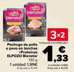 Elpozo - Pechuga De Pollo O Pavo En Lonchas + Proteinas Bienstar