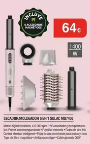 Solac - Secador/moldeador 6 En 1 Md7406