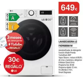 LG - Lavasecadora F4dr6009a1/w