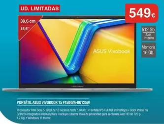 Asus - Portatil Wvobook 15 F1594va8012sw