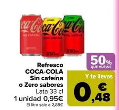Coca-Cola - Refresco Sin Cafeina O Zero Sabores