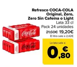 Coca-Cola - Refresco Original, Zero, Zero Sin Cafeina O Light