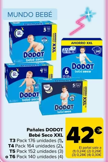 Dodot - Pañales Bebé Seco Xxl T3, T4, T5 O T6