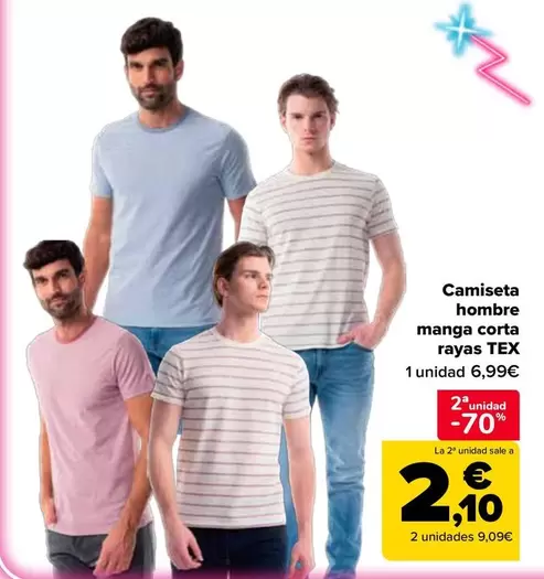 Camiseta hombre manga corta rayas