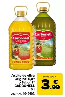 Carbonell - Aceite De Oliva Original 0,4° O Sabor 1°