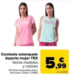 Tex - Camiseta Estampada Deporte Mujer 