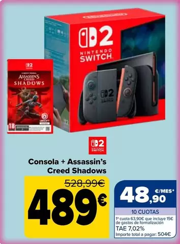 Nintendo Switch - Consola + Assassin's Creed Shadows