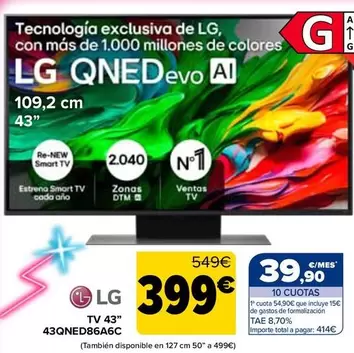 Lg - Tv 43" 43QNED86A6C