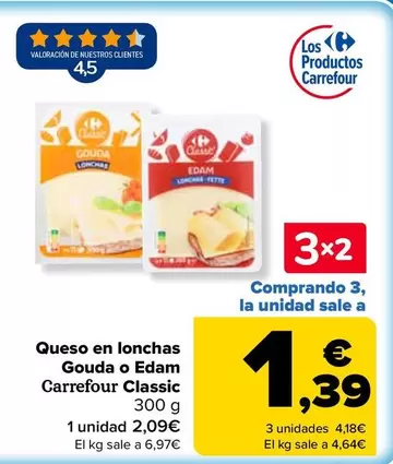 Carrefour Classic - Queso En Lonchas Gouda O Edam 