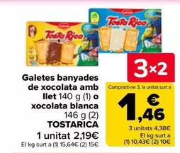 Tosta Rica - Galletas Banadas De Chocolate Con Leche 140 G (1) O Chocolate Blanco 146 G (2)