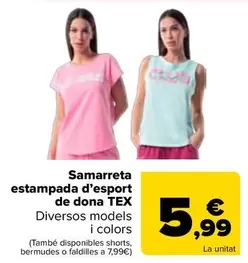 Tex - Camiseta Estampada Deporte Mujer 