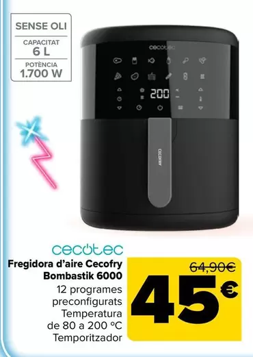 Cecotec - Freidora De Aire Cecofry Bombastik 6000