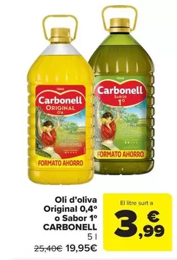 Carbonell - Aceite De Oliva Original 0,4° O Sabor 1°