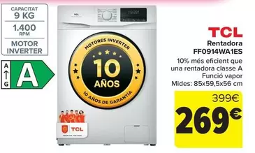 TCL - Lavadora FF0914WA1ES