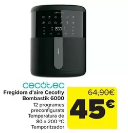 Cecotec - Freidora De Aire 6000 Cecofry Bombastik 6000