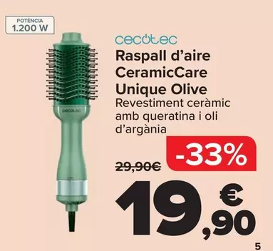 Cecotec - Cepillo De Aire Ceramiccare Unique Olive