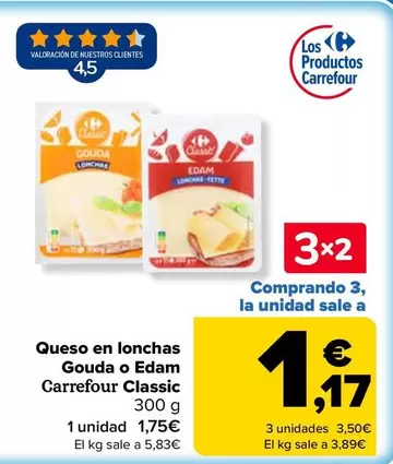 Carrefour Classic - Queso En Lonchas Gouda O Edam 