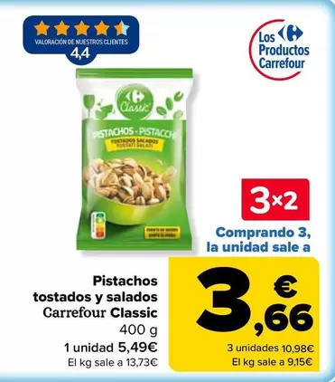 Carrefour Classic - Pistachos Tostados Y Salados