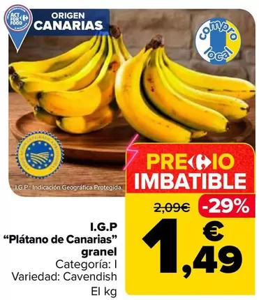 IGP  "Platano De Canarias" Granel