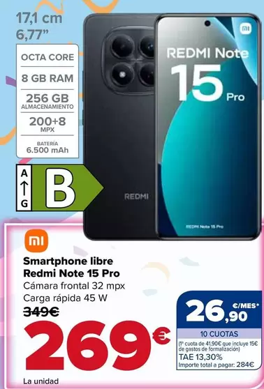 Xiaomi - Smartphone Libre Redmi Note 15 Pro