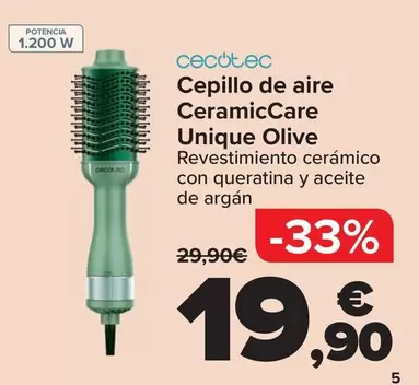 Cecotec - Cepillo De Aire Ceramiccare Unique Olive