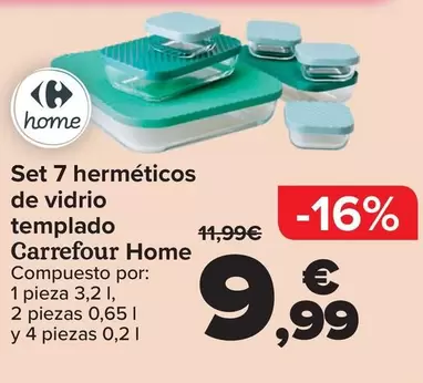 Carrefour Home - Joc 7 Hermètics De Vidre Trempat 