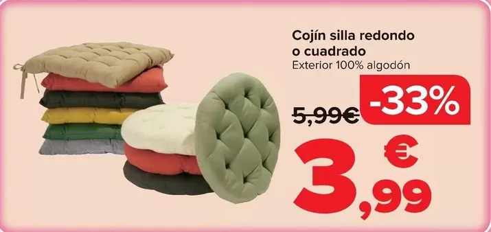 Cojin Silla Redondo O Cuadrado