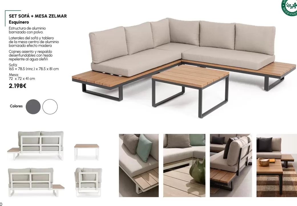 Set Sofa + Mesa Zelmar Esquinero