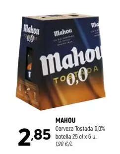 Mahou - Cerveza Tostada 0,0% Botella