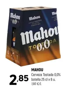 Mahou - Cerveza Tostada 0,0% Botella