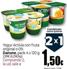 Danone - Yogur Activia Con Fruta Original O 0%