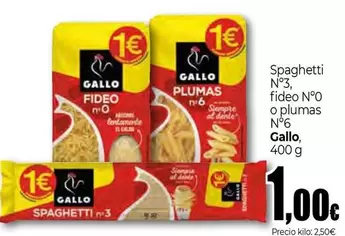 Gallo - Spaghetti N°3, Fideo N°0 O Plumas N°6