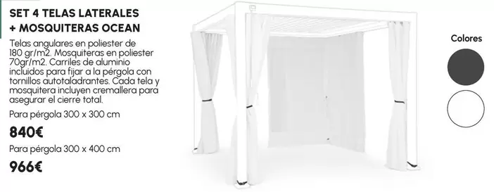 Set 4 Telas Laterales + Mosquiteras Ocean