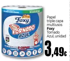 Foxy - Papel Triple Capa Multiusos Tornado Azul