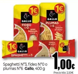 Gallo - Spaghetti N°3, Fideo N°0 O Plumas N°6