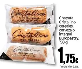 Europastry - Chapata Cristallino Cereales, Cerveza O Integral