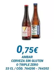 Ambar - Cerveza Sin Gluten O Triple Zero