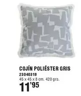 Cojín Poliéster Gris