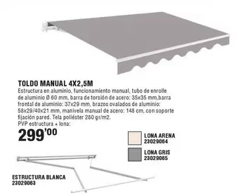 Toldo Manual 4 X 2,5M