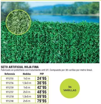 Seto Artificial Hoja Fina