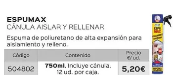 Ceys - Espumax Cánulla Aislar Y Rellenar