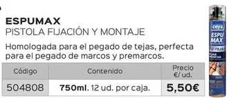 Espumax - Pistola Fijación Y Montaje